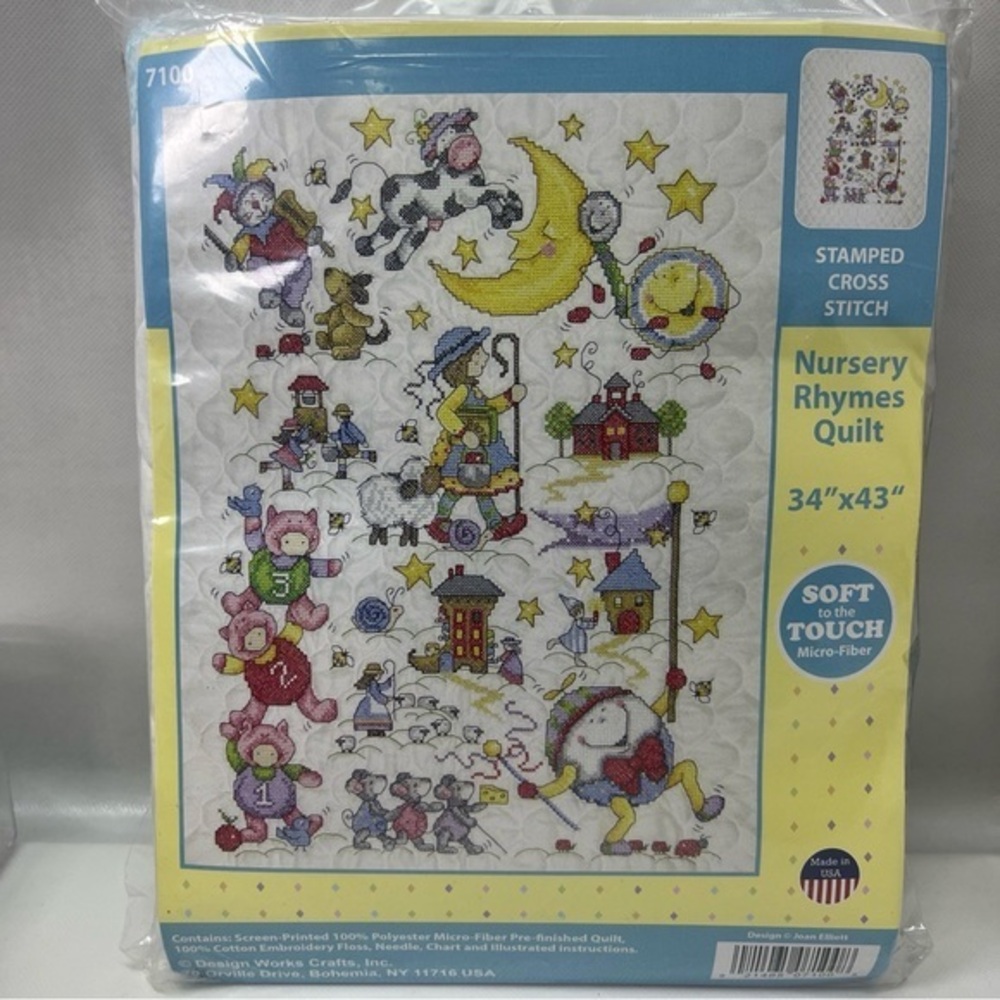 Nersery rhymes cross stitch blanket